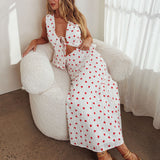 Meet Me There Maxi Skirt Hearts White