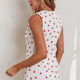 Meet Me There Tied Vest Top Hearts White