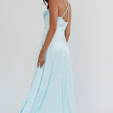 Inner Light Gathered Bust Split Maxi Dress Mint