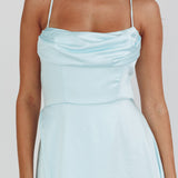 Inner Light Gathered Bust Split Maxi Dress Mint