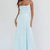 Inner Light Gathered Bust Split Maxi Dress Mint