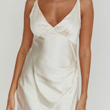 Marlie Side Pleat Maxi Dress Oyster