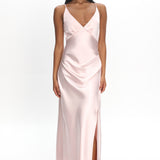 Marlie Side Pleat Maxi Dress Blush