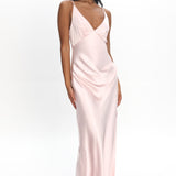 Marlie Side Pleat Maxi Dress Blush