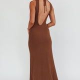 Tarli Low Back Maxi Dress Chocolate