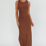 Tarli Low Back Maxi Dress Chocolate