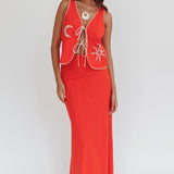 Dose Of Sunshine Blanket Stitch Skirt Orange