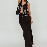 Dose Of Sunshine Blanket Stitch Vest Top Black
