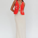 Dose Of Sunshine Blanket Stitch Vest Top Orange