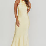 Sweetest Sundays Halterneck Open Back Dress Butter