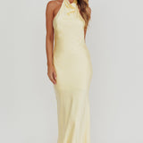 Sweetest Sundays Halterneck Open Back Dress Butter