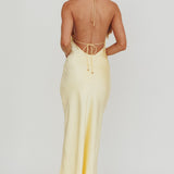 Sweetest Sundays Halterneck Open Back Dress Butter