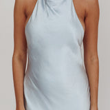 Sweetest Sundays Halterneck Open Back Dress Soft Blue