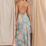 Sweetest Sundays Halterneck Open Back Dress Mint