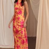 Sweetest Sundays Halterneck Open Back Dress Orange