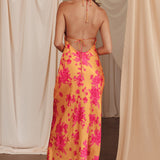 Sweetest Sundays Halterneck Open Back Dress Orange