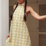 Goldie Halterneck Backless Mini Dress Print