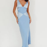 Soul Fire V-Neck Maxi Dress Blue