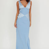 Soul Fire V-Neck Maxi Dress Blue