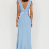 Soul Fire V-Neck Maxi Dress Blue