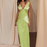 Soul Fire V-Neck Maxi Dress Lime