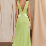Soul Fire V-Neck Maxi Dress Lime
