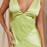 Soul Fire V-Neck Maxi Dress Lime
