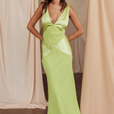 Soul Fire V-Neck Maxi Dress Lime