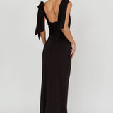Starry Eyed Mesh Waist Maxi Dress Black