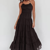 On A High Open Back Maxi Dress Black