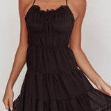 On A High Open Back Maxi Dress Black