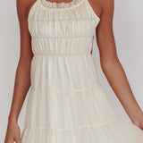 On A High Open Back Maxi Dress Ivory