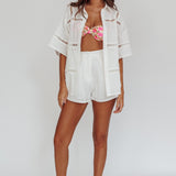 Phoebe Elastic Shorts White