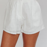Phoebe Elastic Shorts White