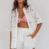 Phoebe Elastic Shorts White