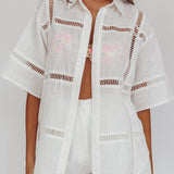 Phoebe Short Sleeve Buttoned Shirt White