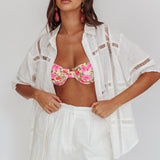 Phoebe Short Sleeve Buttoned Shirt White