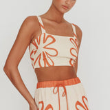 Briar Square Neck Cropped Top Rust Beige