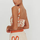 Briar Square Neck Cropped Top Rust Beige
