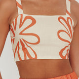 Briar Square Neck Cropped Top Rust Beige