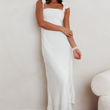 Appreciate You Tied Shoulder Maxi Dress White