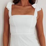 Appreciate You Tied Shoulder Maxi Dress White