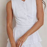 Just Perfect Tiered Ruffle Maxi Dress White