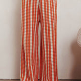 Influence Knit Straight Leg Pants Orange