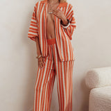 Influence Knit Straight Leg Pants Orange