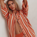 Influence Knit Relaxed Shirt Orange