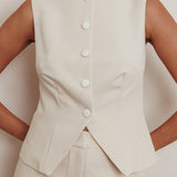 Consideration Sleeveless Vest Top Beige