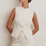 Consideration Sleeveless Vest Top Beige