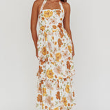 Shaya Tiered Ruffle Maxi Dress Floral Yellow