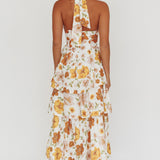 Shaya Tiered Ruffle Maxi Dress Floral Yellow